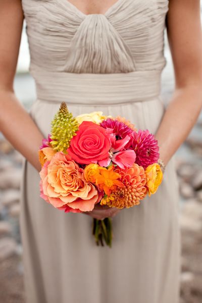 bright bridesmaid bouquet // photo by m three studio
