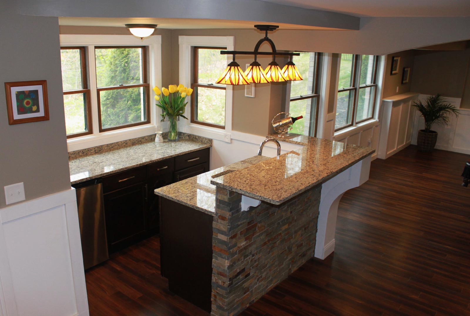 Interior design finished basement bar